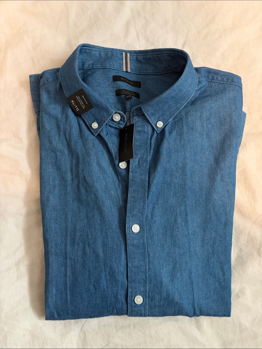 RW&CO Men’s Blue Button-Down long sleeve Shirt sz XL